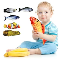 kids fish simulation toy for cat playing training tool and pets mint fish chew toys baby animal model cognitive interactive gift