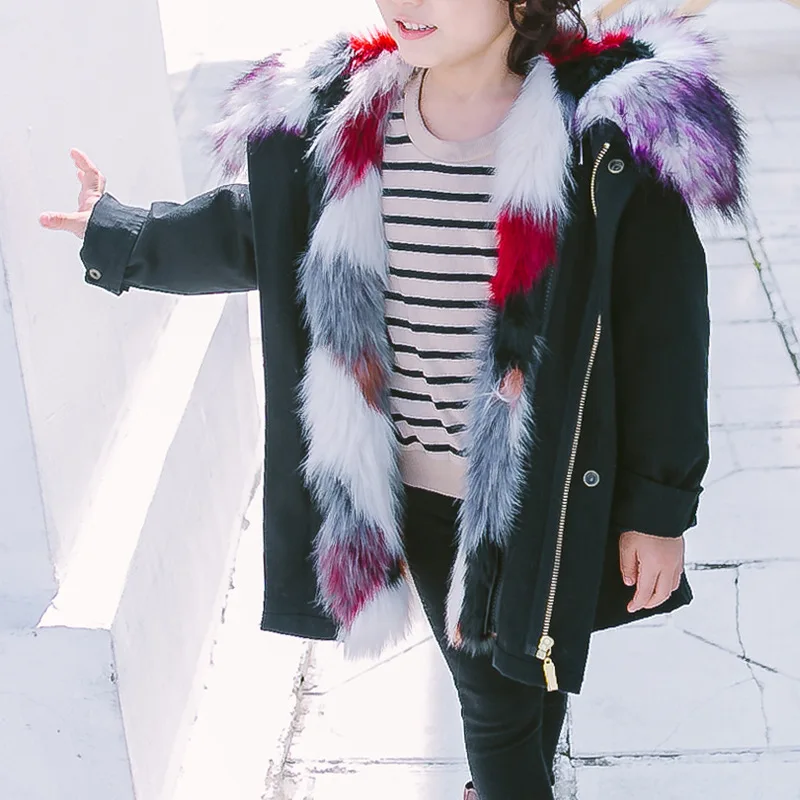 Зимняя куртка Dollplus до 30 градусов меховая одежда для девочек детские теплые