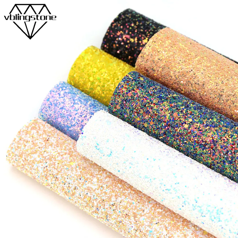 Крупная блестящая синтетическая кожа 20 х30 см Блестящие Блестки Лоскутная