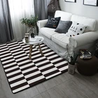 Черно-белый ковер, скандинавский Декоративный Напольный коврик для спальни, дивана, коврики для гостиной, геометрические коврики с узором