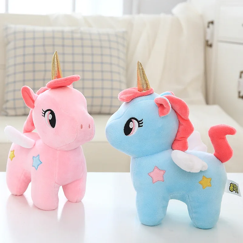 

Kawaii Единорог плюшевая кукла синий Розовый пони мягкие игрушки Пегас пары животные мягкая игрушка для детей девочек