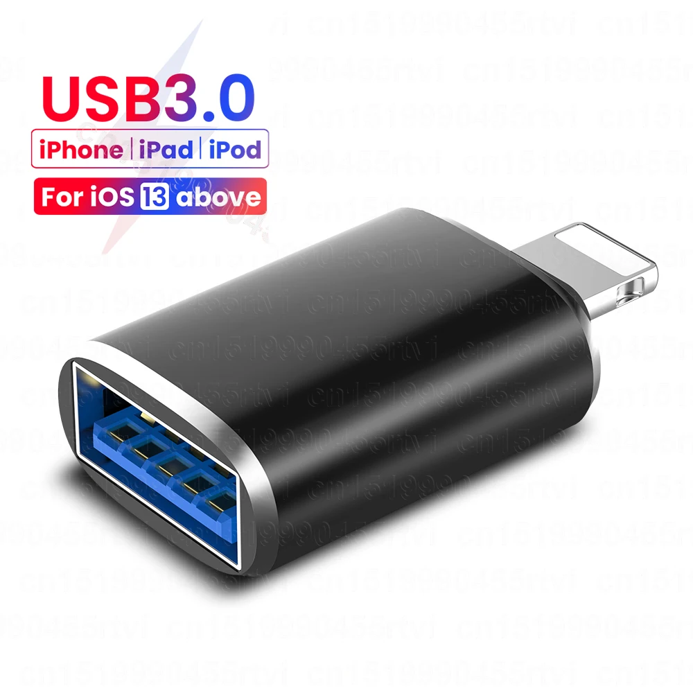 

USB3.0 OTG Adapter For iPhone iOS 13 Above Data Transmission U Disk Mouse Keyboard USB To 8 Pin Converter For iPhone 14 13 iPad