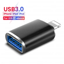 USB3.0 OTG Cho iPhone IOS 13 Trên Truyền Dữ Liệu Đĩa U Chuột Bàn Phím USB Sang 8 Pin Chuyển Đổi iPhone 13 12 iPad