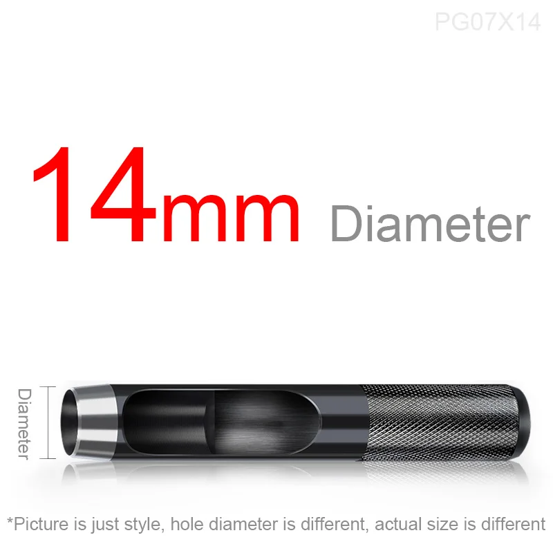 14mm 1-50 мм круглый полый перфоратор набор кожаных инструментов для рукоделия резак для часов ленты ремни прокладка ткань холст бумага пластмассы ушко - Цвет: 14mm