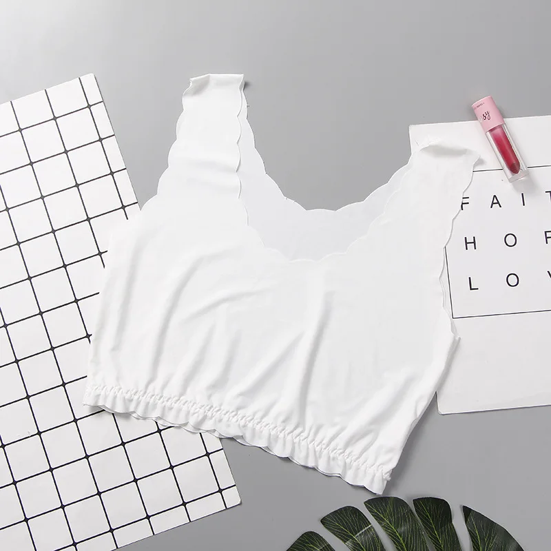 Бесшовные трусики Нижнее белье Женщины Ice Silk Crop Tops Леди Тонкий Обернут|Топы без