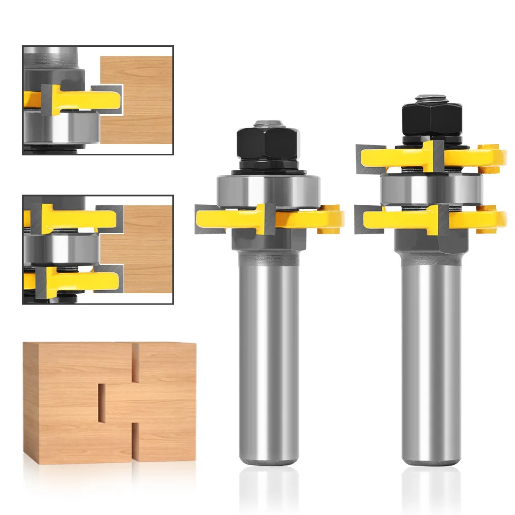 

2 шт./компл. 1/4 "хвостовик 1/2 мм Фрезерный резак резьба по дереву язык канавка фреза по дереву нож для настила деревообработки
