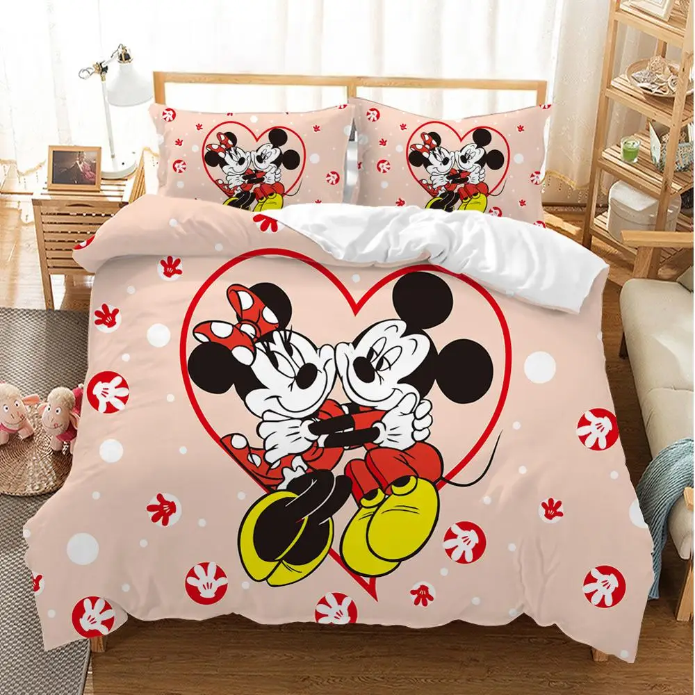 

Disney Микки и Минни Маус Мышь комплекты постельных принадлежностей, состоящие из пододеяльника комплекты близнец полный Queen King Размеры Спаль...
