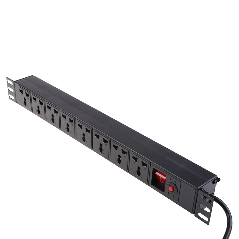 1U PDU 8 Outlet Metal Power Strip Surge Protector with Long Extension Cord 250V 10A 2500W for 19 inch Server Rack N58C | Обустройство