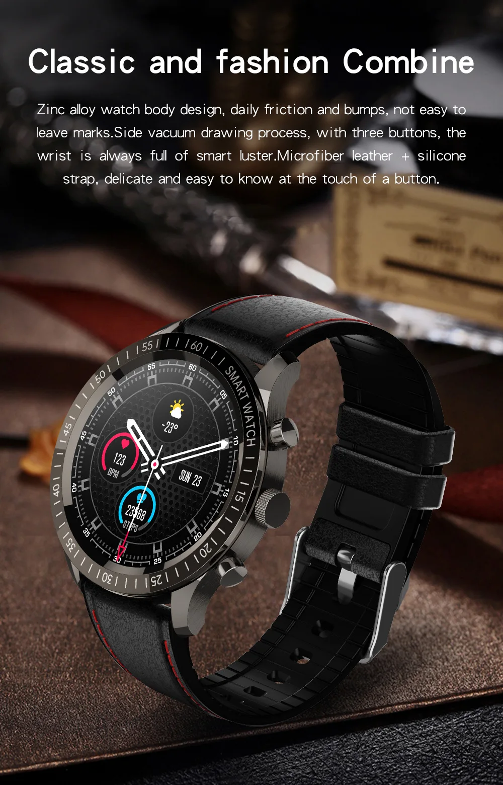 

2021 New Product QY05 Smart Bracelet HD 1.32 Large Round Screen Full Touch Waterproof Sports Watch