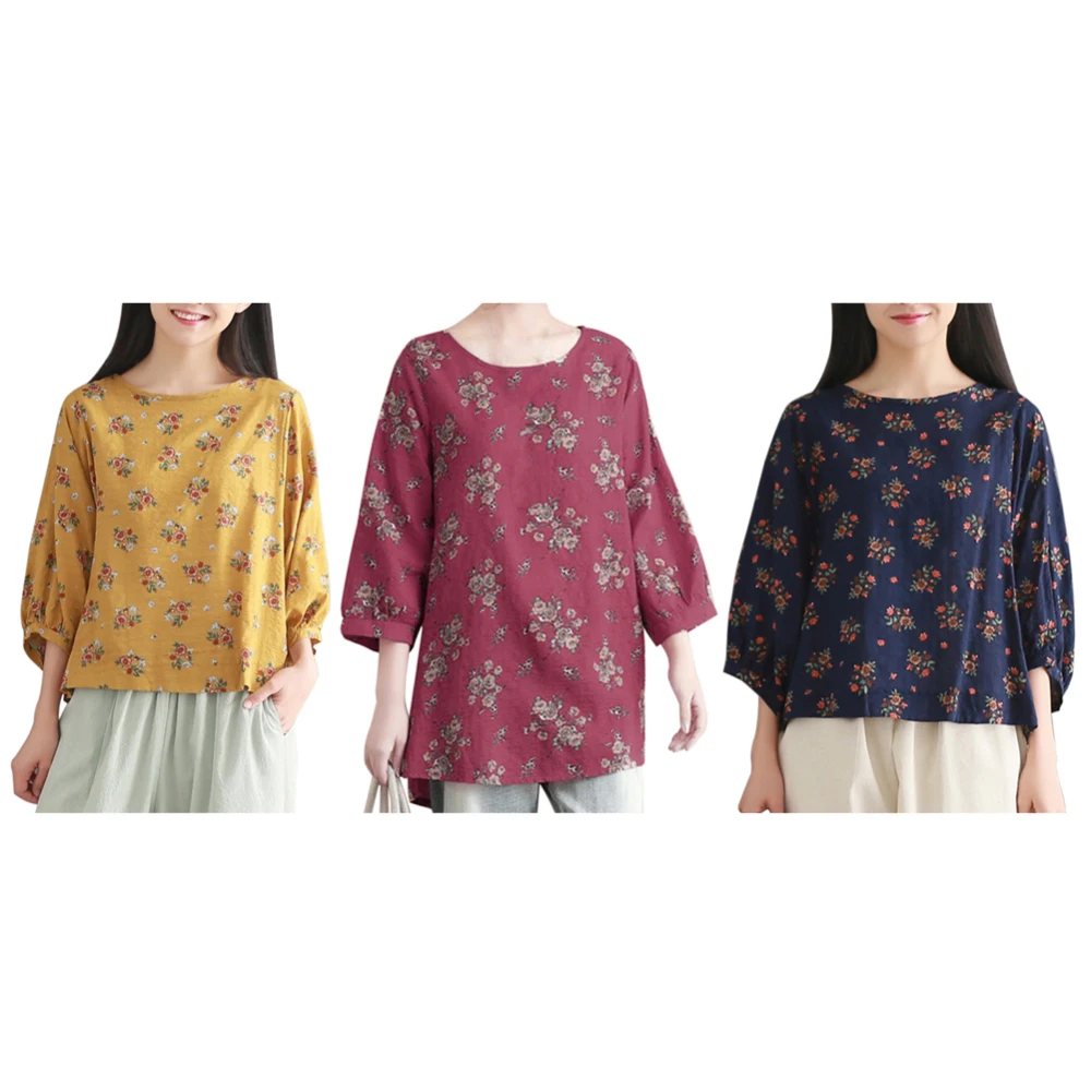 Женская Повседневная Свободная богемная Футболка с принтом уличная хлопковая