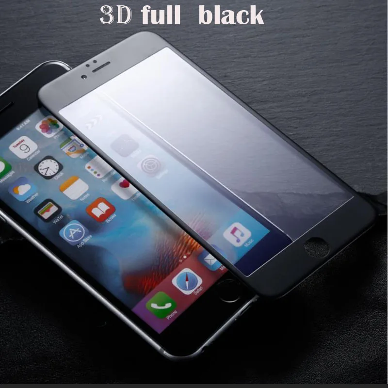 3D Защитная пленка для экрана с полным покрытием iphone 6 6s 7 8 черно-белое закаленное
