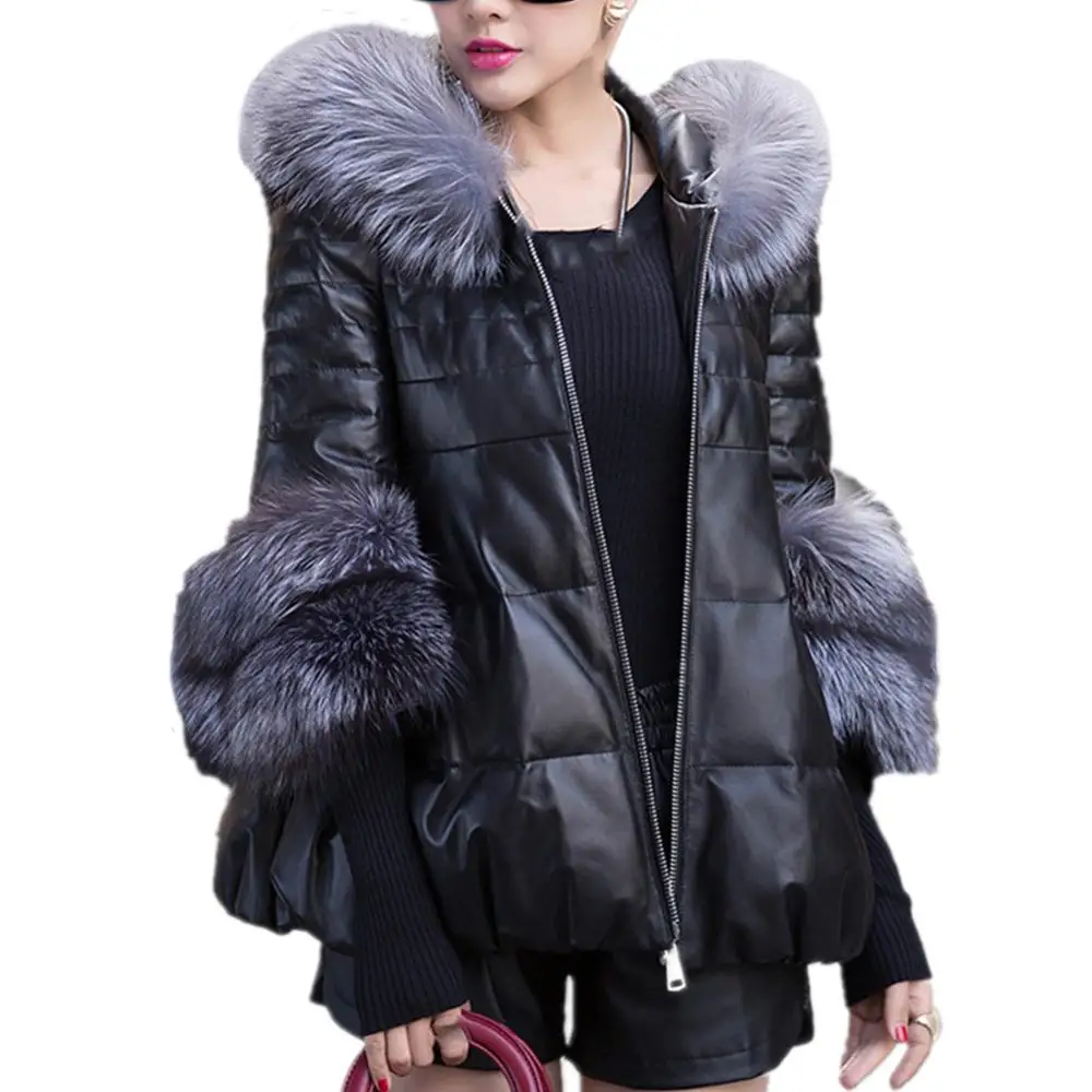 Женское пальто из искусственного меха Lisa Colly черное теплое на осень и зиму |