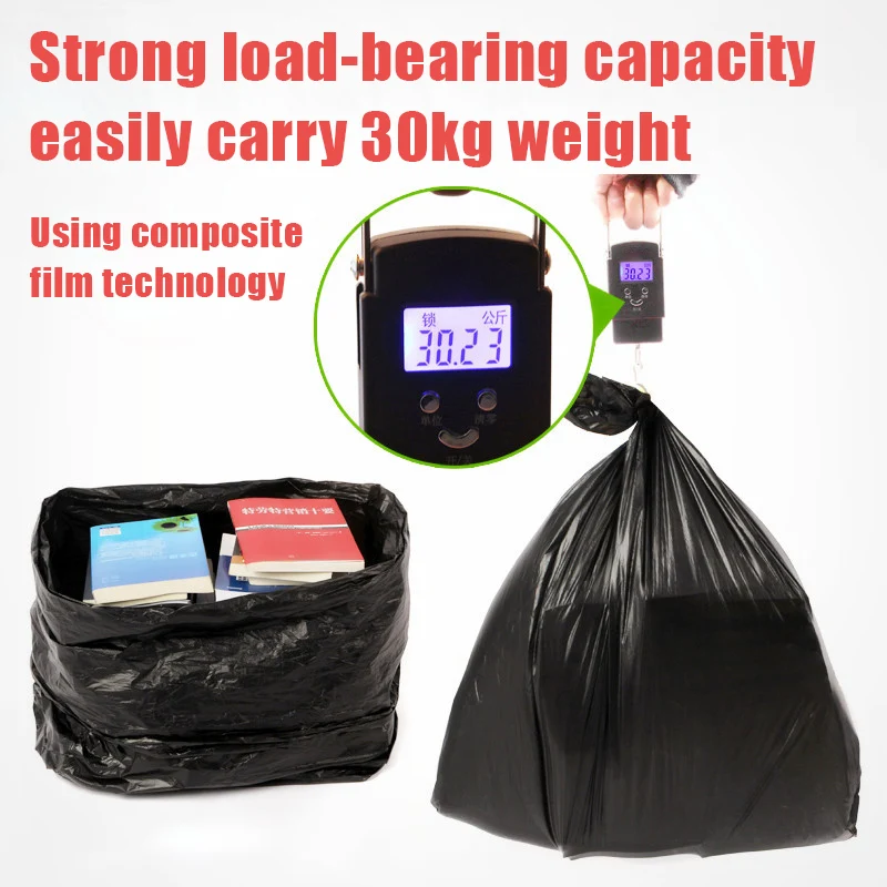 New 50pcs Trash Bags Black Heavy Duty Liners Strong Thick Rubbish Bags Bin Liners Disposable Garbage Bag Large Capacity Durable images - 6