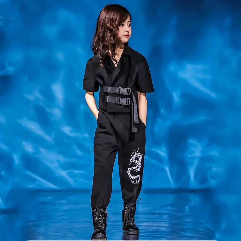 Children Jazz Dance Costumes For Girls Korean Hip Hop Street Dancing Tops Pants Kids Performance Clothes | Тематическая одежда и