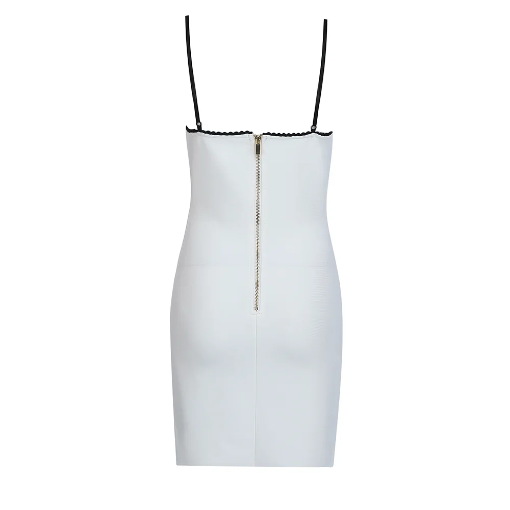 Белое сексуальное платье футляр с открытой спиной на молнии без бретелек