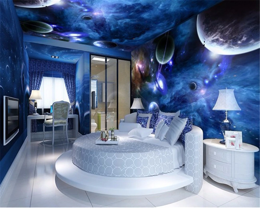 Наклейки beibehang para quartowall 3d фрески звезда планета фотообои|planet wallpaper|photo wallpaperwallpaper |