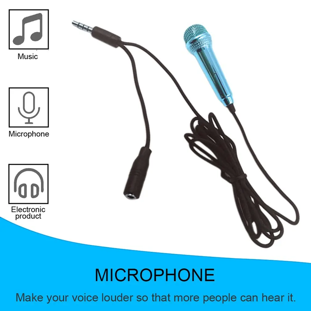 Портативный проводной мини микрофон из алюминиевого сплава диаметром 3 5 мм для
