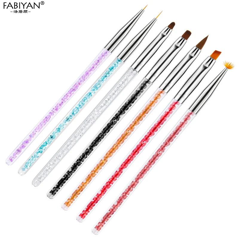 Технические Стразы кисти для дизайна ногтей с акриловой ручкой рисования линий