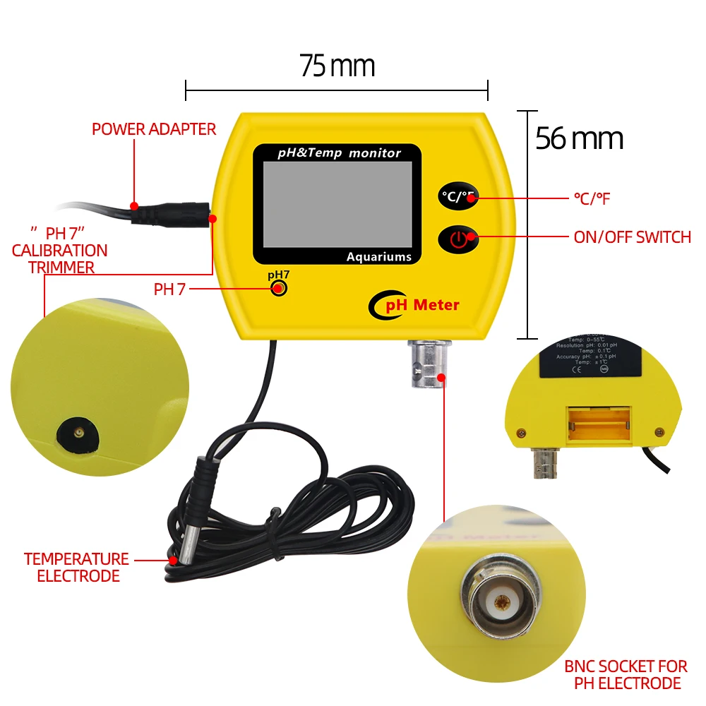 PH-991Online PH&ampTemp Monitor Digital PH Meter Electrode Analyzer Acidimeter Aquarium Hydroponics Drinking Water Quality | Инструменты