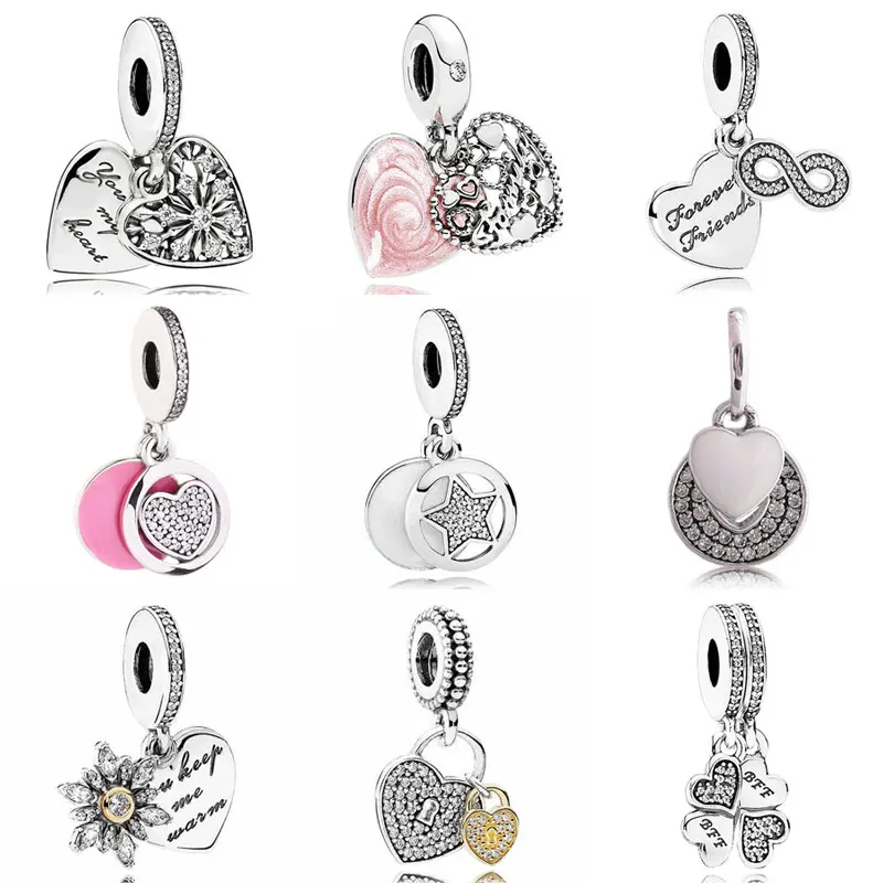 

Forever Friends Friendship Star Celebration Hearts of Winter Pendant Charm Fit pandora Bracelet 925 Sterling Silver Bead Jewelry