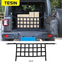 tesin car rear trunk cargo luggage mesh block bezel net for jeep wrangler jk jl 2007 2020 car accessories
