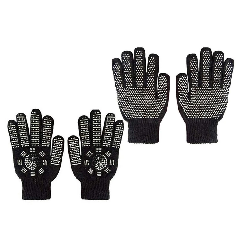 

Зимние вязаные перчатки для взрослых для снятия ревматоидной боли, закрывающие пальцы, Самонагревающиеся плотные плюшевые термоварежки с ...