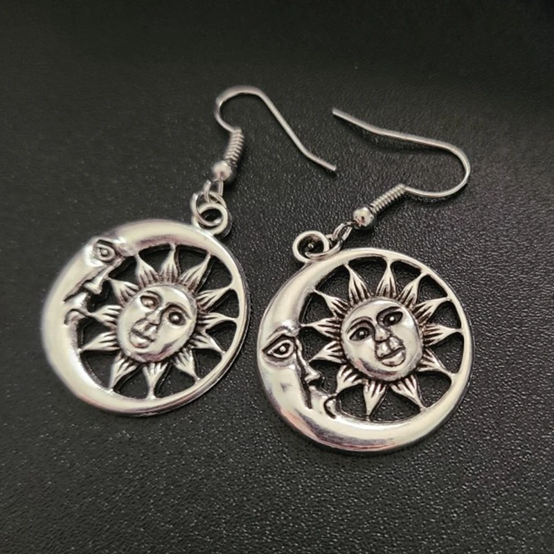 

Sun and Moon Earrings,Celestial earrings for Women Nickel-free,witch Gift
