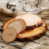 3 18cm wood slices natural pine circles with tree bark log disc diy craft unfinished round wood slices for art paint kids party