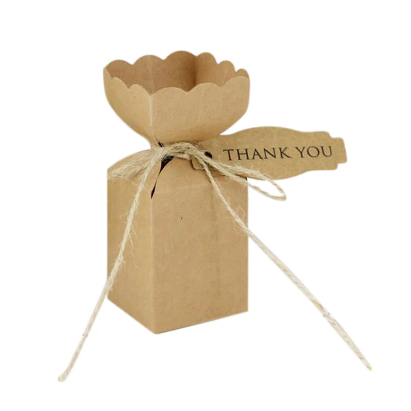 50 шт. крафт бумага квадратная коробка для конфет Свадебные сувениры в