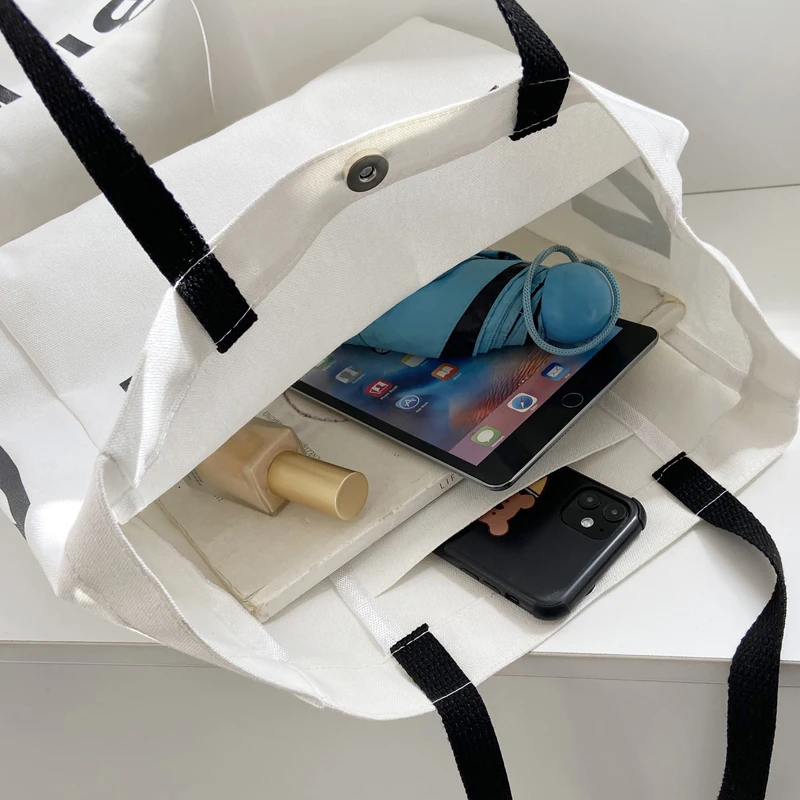 

New Fashion Canvas Handbags for Women 2020 Large Capacity Ladies Shoulder Bag Casual Letter Designer Female Shopping Tote Bags