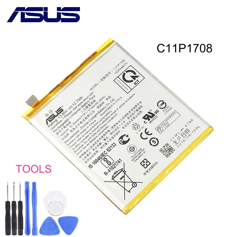 Оригинальный аккумулятор для телефона ASUS C11P1708 Asus Per ZenFone 5 ZE620KL 3300 мАч высокая