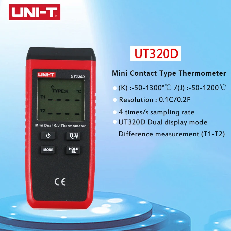 UNI T UT320D термометр регулятор температуры с термопарным мини контактный