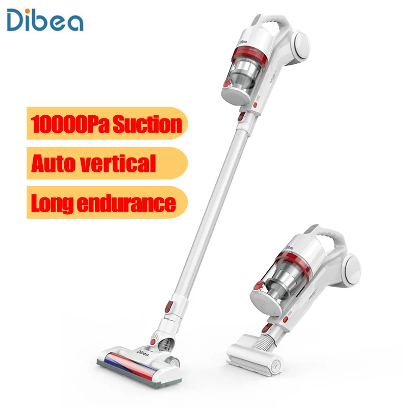Dibea DW200 2 в 1 ручной и вертикальный беспроводной пылесос 0.5L10000Pa мощный всасывающий два режима настенная вешалка
