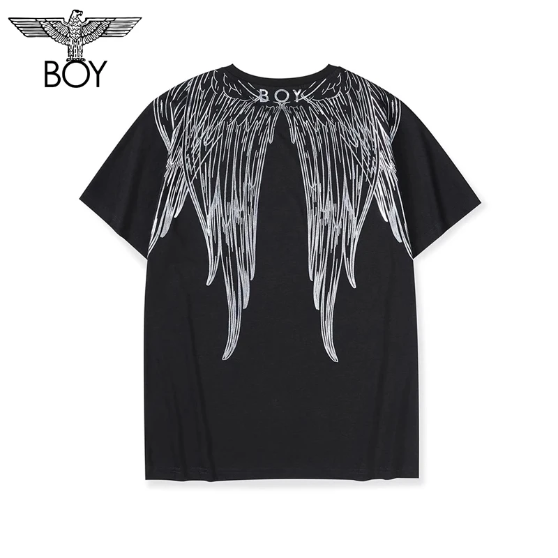 

Футболка мужская хлопковая с круглым вырезом, модная повседневная толстовка с короткими рукавами, с принтом «ангельские крылья»