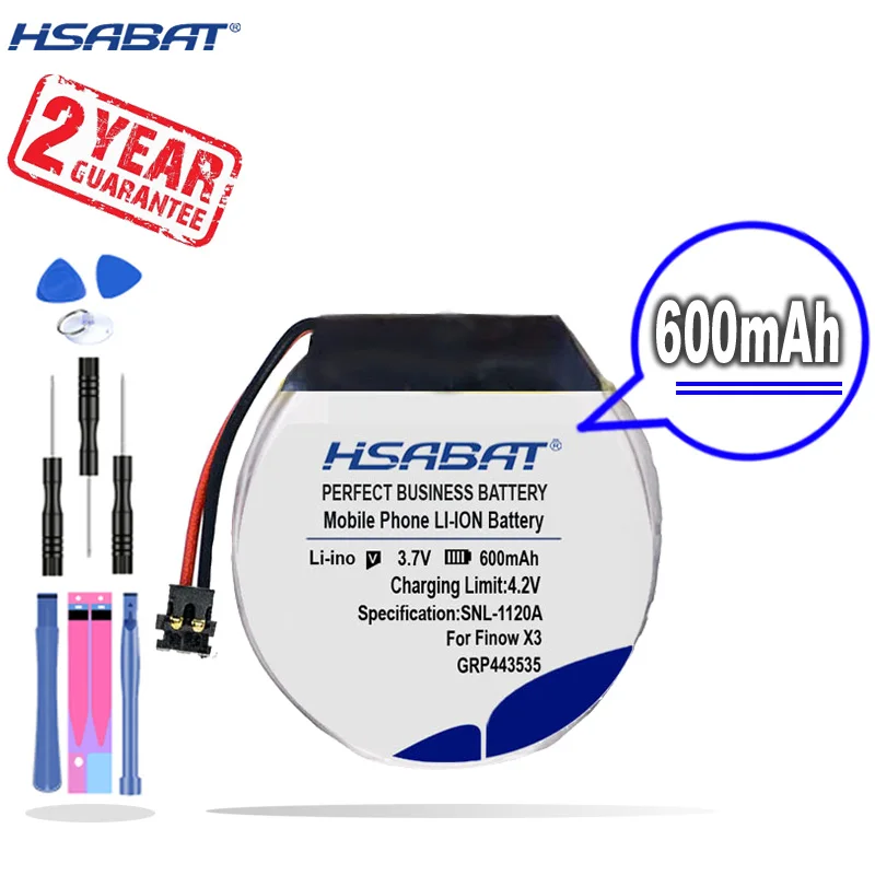 Новое поступление [HSABAT] 600 мАч 403535 Сменный аккумулятор для умных часов Finow x3 x5