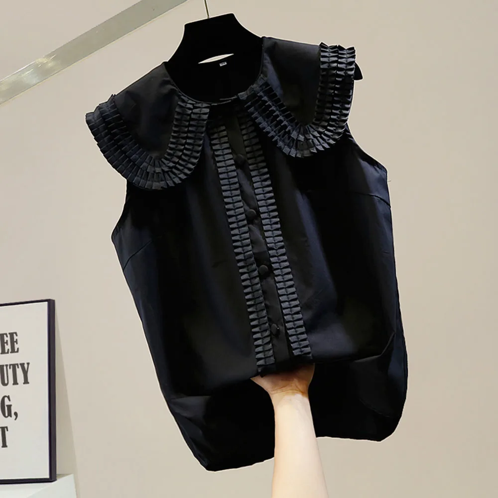 

Рубашки женские летние 2021 черные модные однотонные офисные женские повседневные рабочие костюмы шикарные женские топы на пуговицах в стил...