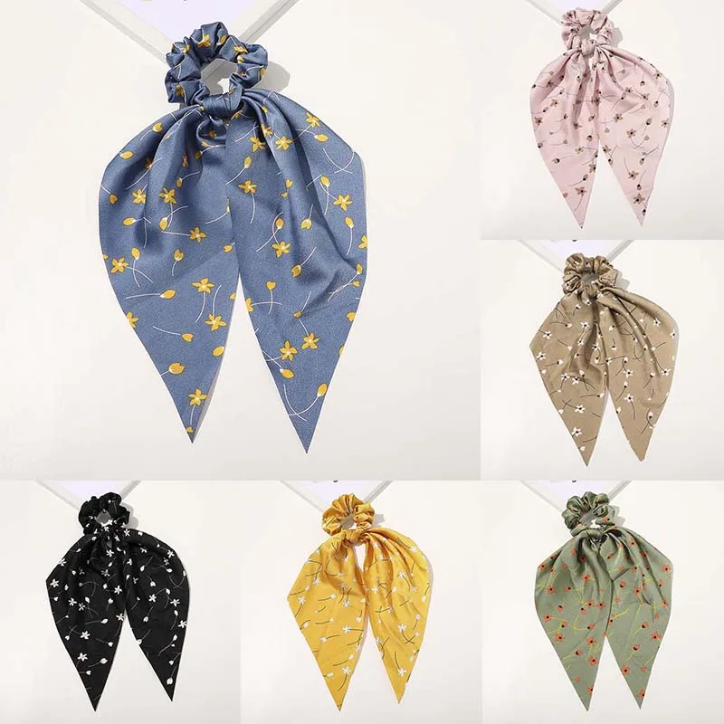 

Резинка для волос женская с бантом, эластичная лента для волос, с леопардовым/цветочным принтом, резинка для хвоста, 1 шт.