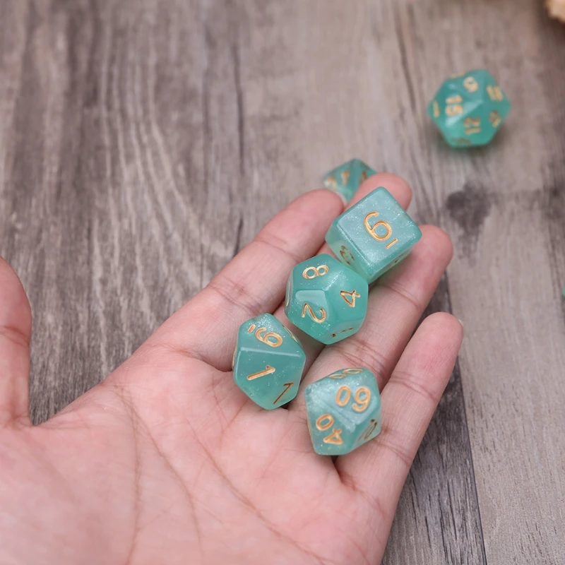 7 шт. D20 акриловые полигедральные игральные кости блестящие двухцветные