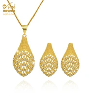 nigerian wedding jewelry sets gold color necklace earrings for women valentines day party gift crystal jewellery accessories