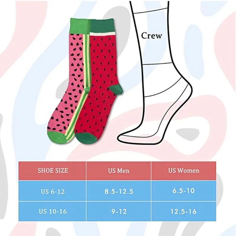 6 пар унисекс забавные новые хлопковые носки цветные фрукты лимон скейтборд A0NF |