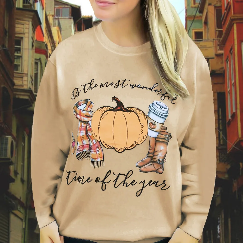 Модный пуловер с буквенным принтом топы толстовка Повседневная Женская Осенняя