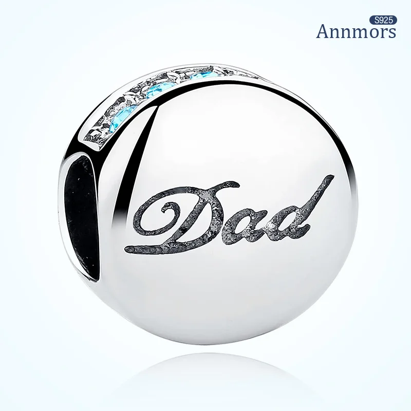 Подвески-бусины &quotпапа&quot посеребренные подходят для оригинальных браслетов