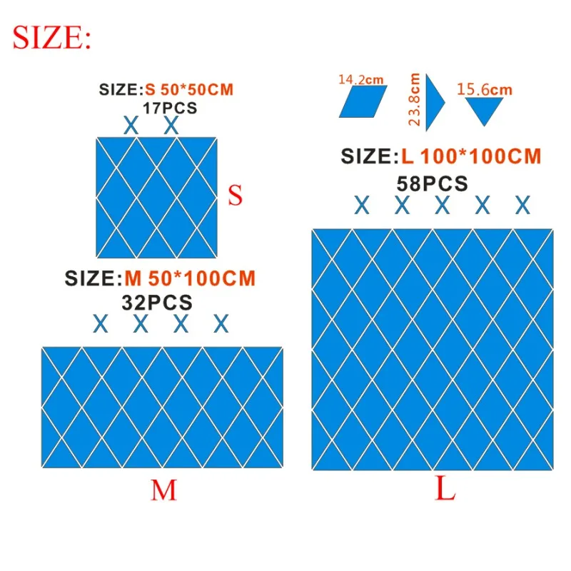 

Diamonds Triangles Wall Stickers Splicing Art Mirror Surface Wall Sticker DIY Wall Decals for Living Room Home Decor