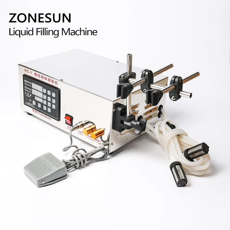 ZONESUN машина для розлива жидкости с двойной головкой микрокомпьютер
