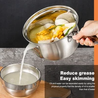 healthy large capacity multifunctional filter pot durable oil soup strainer easy clean stainless steel fat separator restaurant