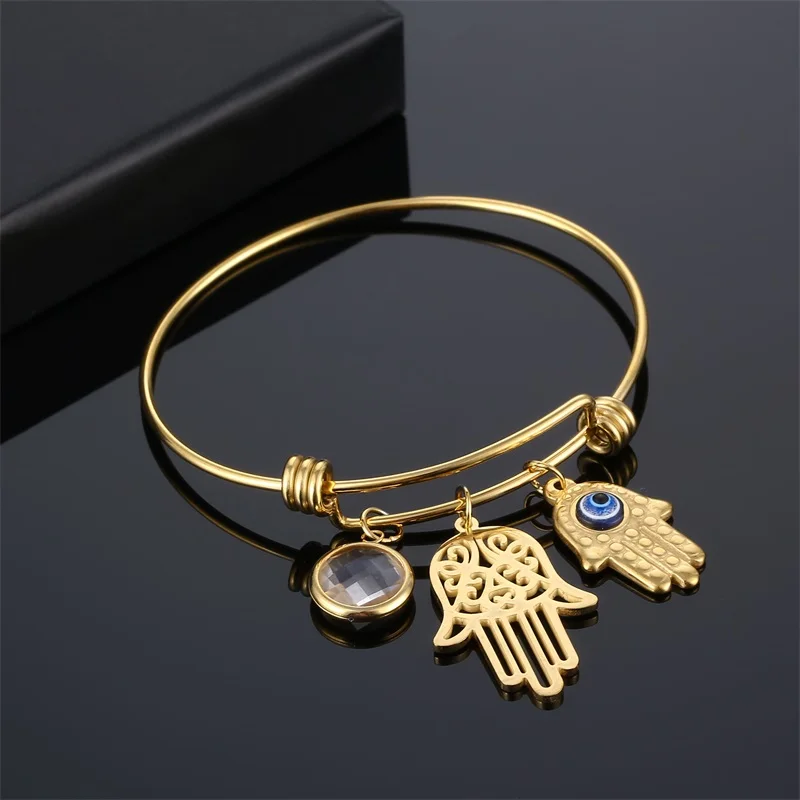 Браслет-талисман из нержавеющей стали с изображением греческой руки и сглаза |