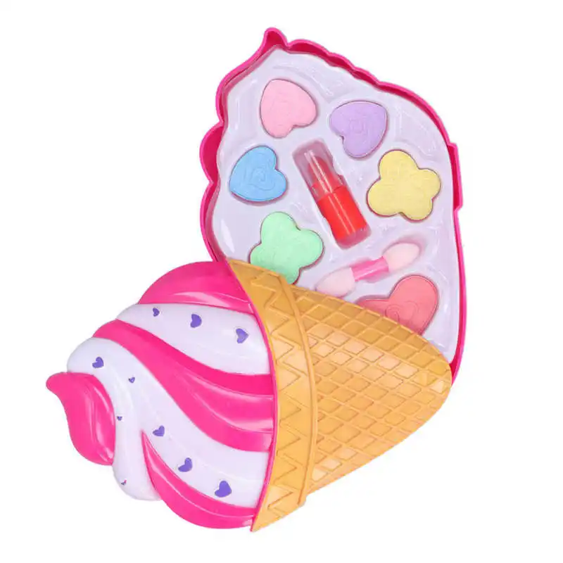 Набор косметики водорастворимый макияж палитра помады кисть для девочек ролевые