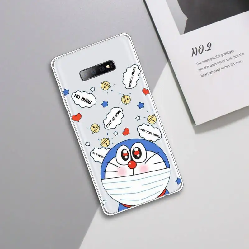 

Doraemon cute Cartoon robot luxury shell Phone Case Transparent For Samsung Galaxy A 71 21s S note 8 9 10 plus 20 ultra