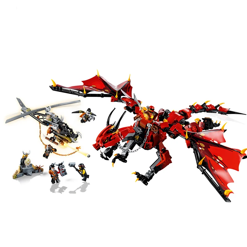 Ninja Flame Spys Green Mech Dragon совместимы с Ниндзяго 70612 70653 70652 строительные блоки кирпичи