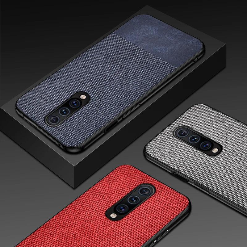 Чехол для Oneplus 7T Pro 7 кожаный чехол из ткани силиконовый бампер противоударный 1 +